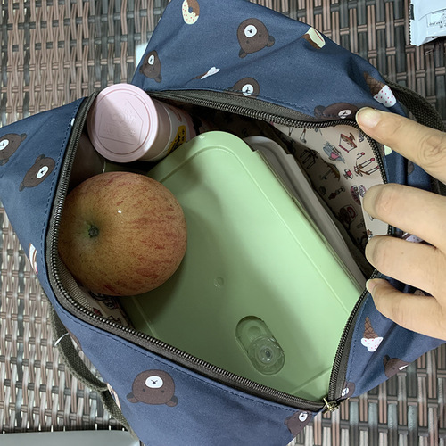 New Korean version multi-layer thickened waterproof and anti-fall large-capacity portable lunch box bag student lunch bag work hand bag