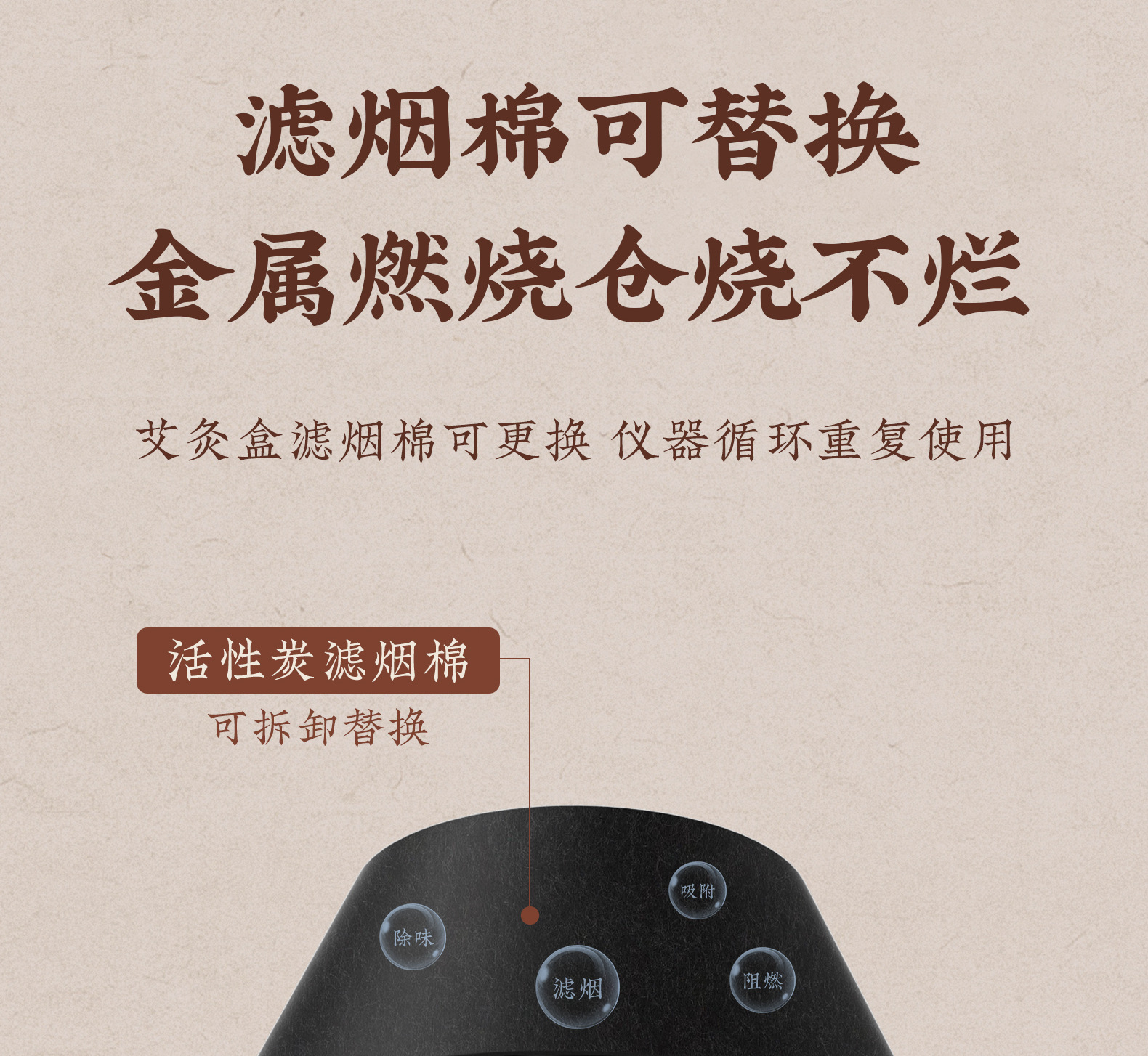 Brass Moxibustion Box with Meridian Brush Full Body Massage Abdominal Gua Sha Tool with 10 Filter Cotton Sets specifications