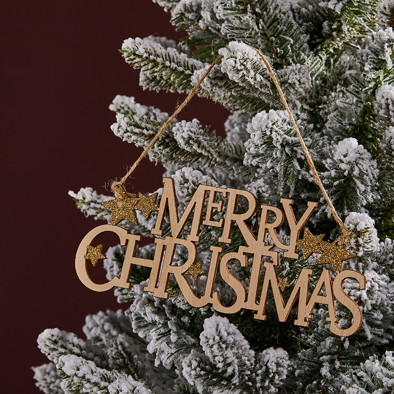 Buscando madera 18cm 21cm carta de Navidad decoración de Navidad Feliz Navidad color plateado placa