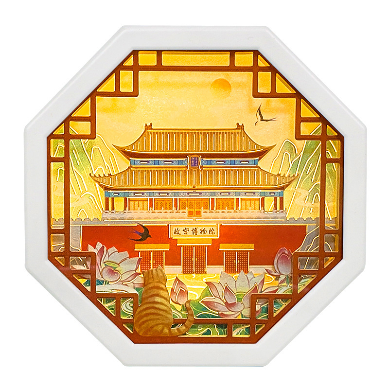 国潮风纸雕灯定制全国城市景区旅游文创纪念品创意礼物纸雕冰箱贴|undefined