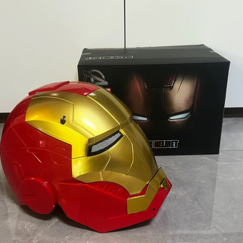 アイアンマンヘルメット mk5 ジャビスヘルメット発光手動開閉ウェアラブルクール子供用 cos マスクおもちゃ|undefined