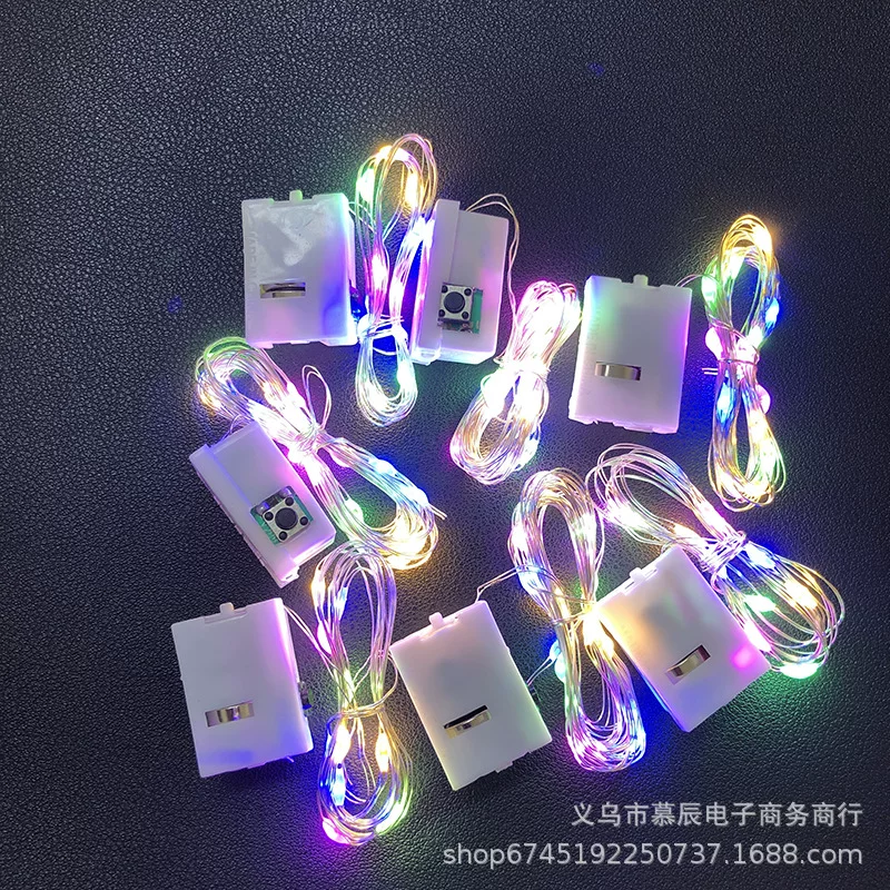 LED маленькие цветные фонари для фестиваля, гирлянда из светодиодных ламп с батареей, трехскоростной тёплый свет, цветная лампа, подарочная коробка, декоративный свет