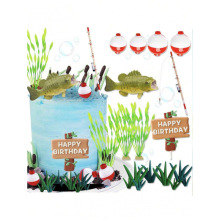 W 69411 Fishing theme cake topper ���������⵰�����羳