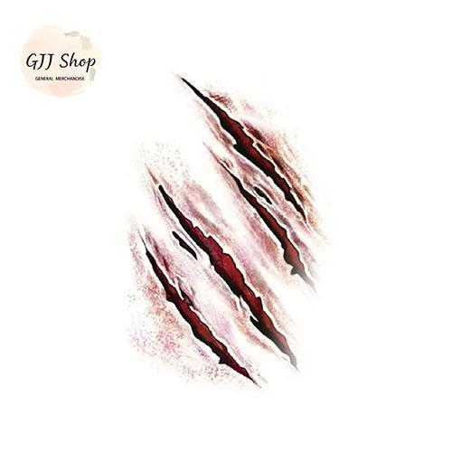 Halloween Waterproof Long-Lasting Temporary Tattoo Stickers Fun Party Decoration Accessories Halloween Horror Teeth Set Box