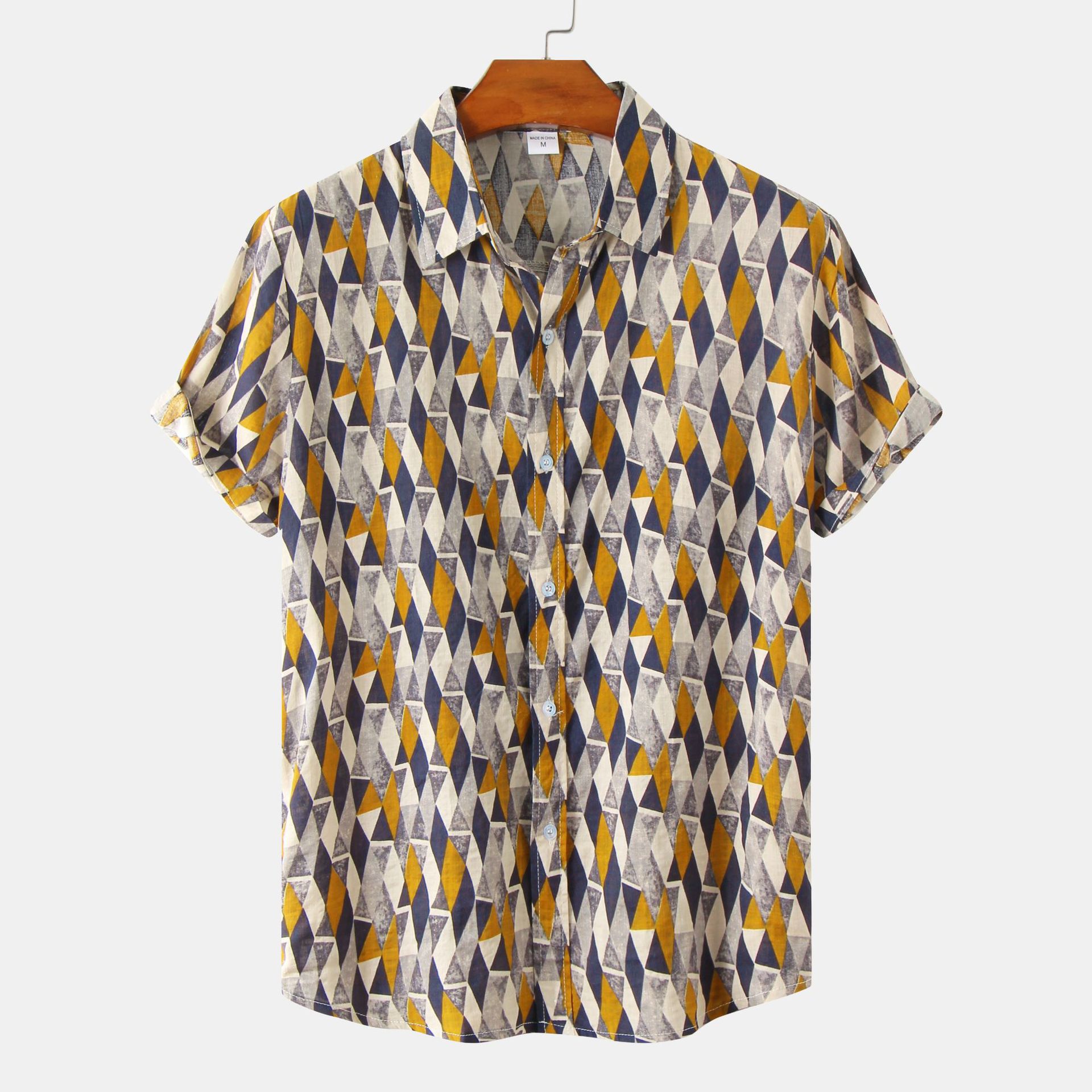 350g Weight Short Sleeve Sleeve Length 4-Way Stretch Fabric, Polyester Fabric Type Regular Top Length Blouse Tops Type Daily Occasion Turndown Neckline Breathable Function Loose Fit Type Ditsy Floral, Leaves Pattern Summer Season Men's Gender Printing Design Hawaiian Style Wholesale Men's Hawaiian Ditsy Floral Leaves Short Sleeve Printing Men's Tops 1