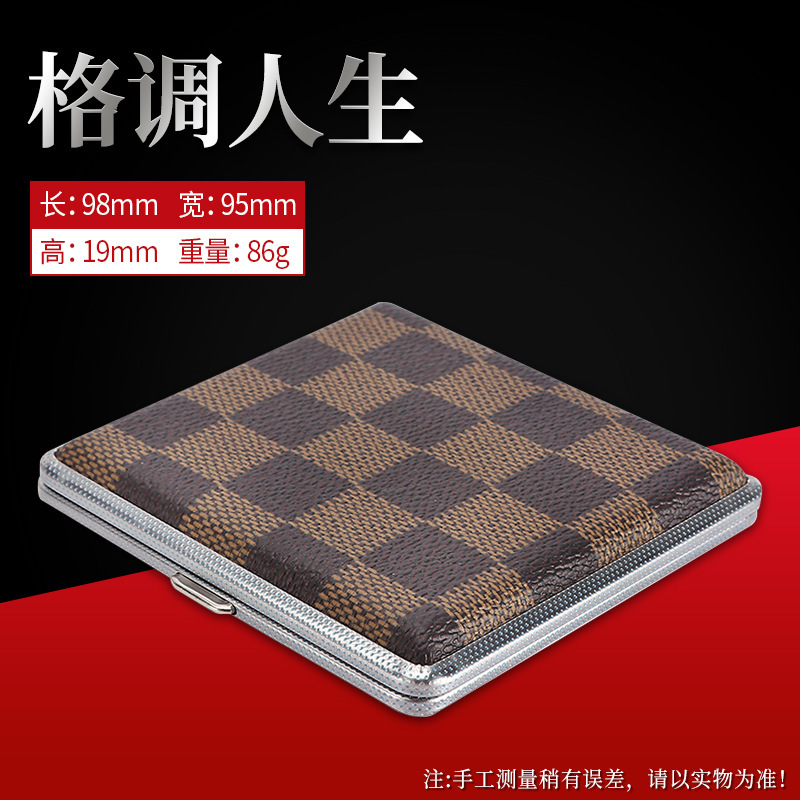 手巻き革たばこケース20本入り超薄型金属シンプルたばこ携帯たばこケースたばこケース男性プレゼント|undefined