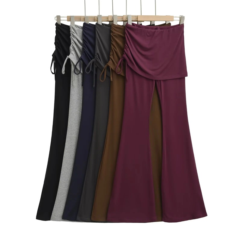 American Hot Girl Summer New Style Side Drawstring Draped Yoga Boot-Cut Pants Low-Waist Slimming Floor-Length Flared Pants American Hot Girl Summer New Style Side Drawstring Draped Yoga Boot-Cut Pants Low-Waist Slimming Floor-Length Flared Pants