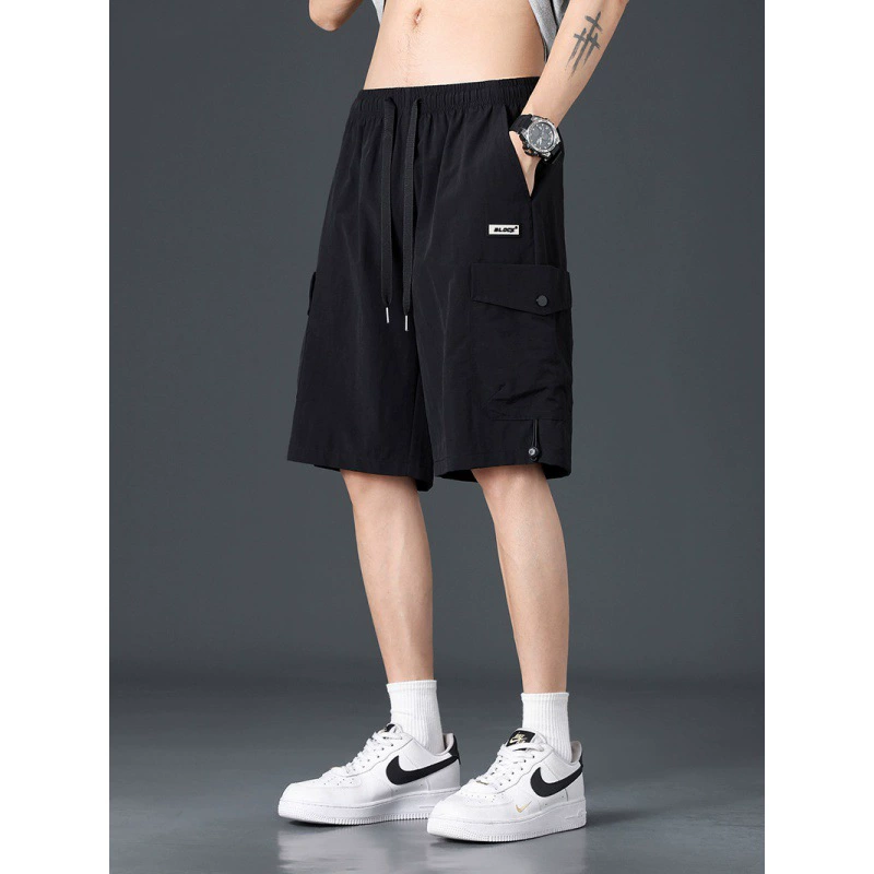 Летние шорты с ледяным шелком для мужчин в Гонконге, тонкий спортивный и повседневный свободный, дикий быстрый и сухой, новые укороченные брюки