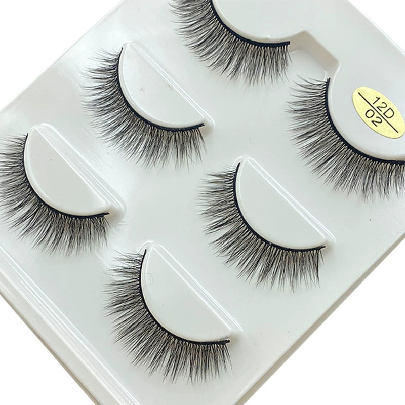Three dimensional comfortable curling lengthening short false eyelashes for eyelashes, 3D, 3 pair