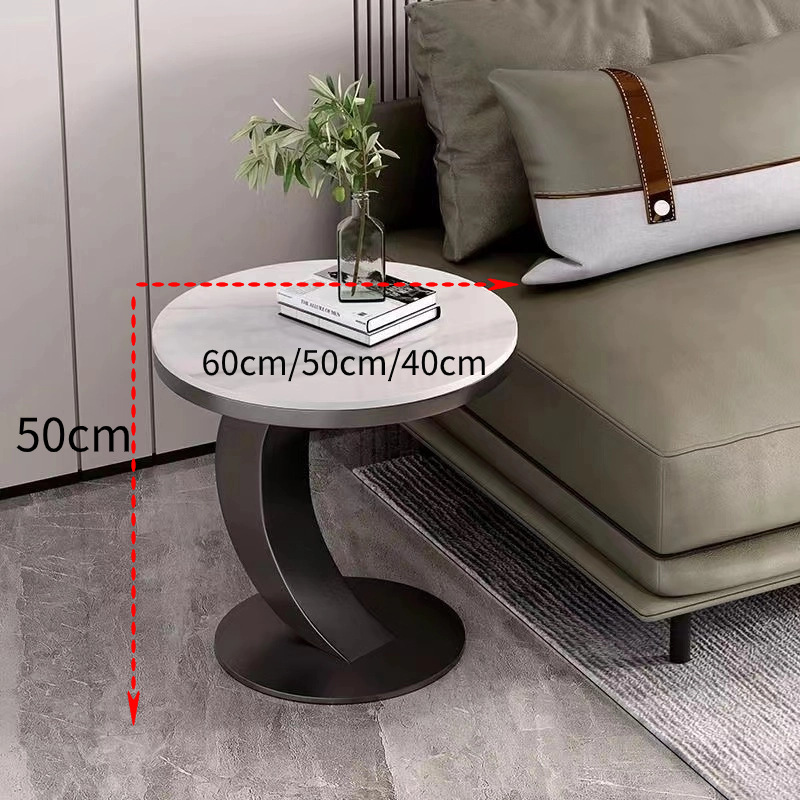 Sofá italiano plegable tabla de té tabla de roca de doble esquina tabla de forma especial mesa creativa restaurante balcón mesa redonda