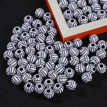 50颗/包 亚克力排球珠子 diy手机链串珠手链饰品配件大孔圆珠散珠