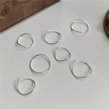 S925纯银弧形弯曲多款戴法戒指女基础款指关节线条叠带指环批发