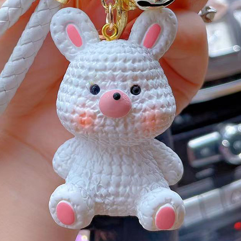 Portachiavi per auto squisito con ciondolo a forma di dinosauro, coppia creativa, piccolo anatra gialla in resina di cartone animato_voghion.com