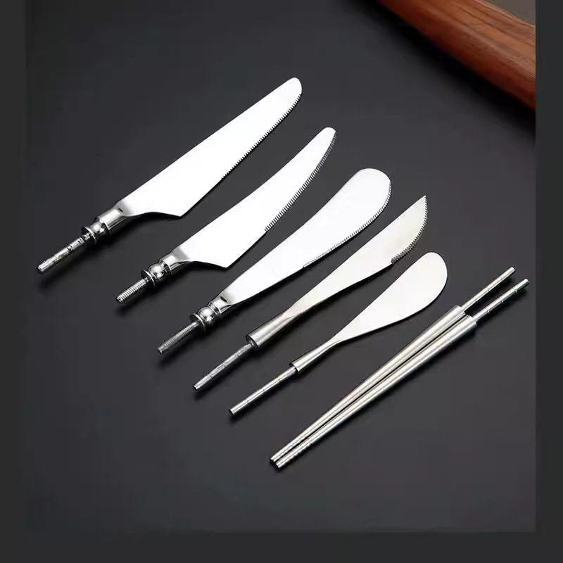 Set di posate in acciaio inossidabile design occidentale_voghion.com