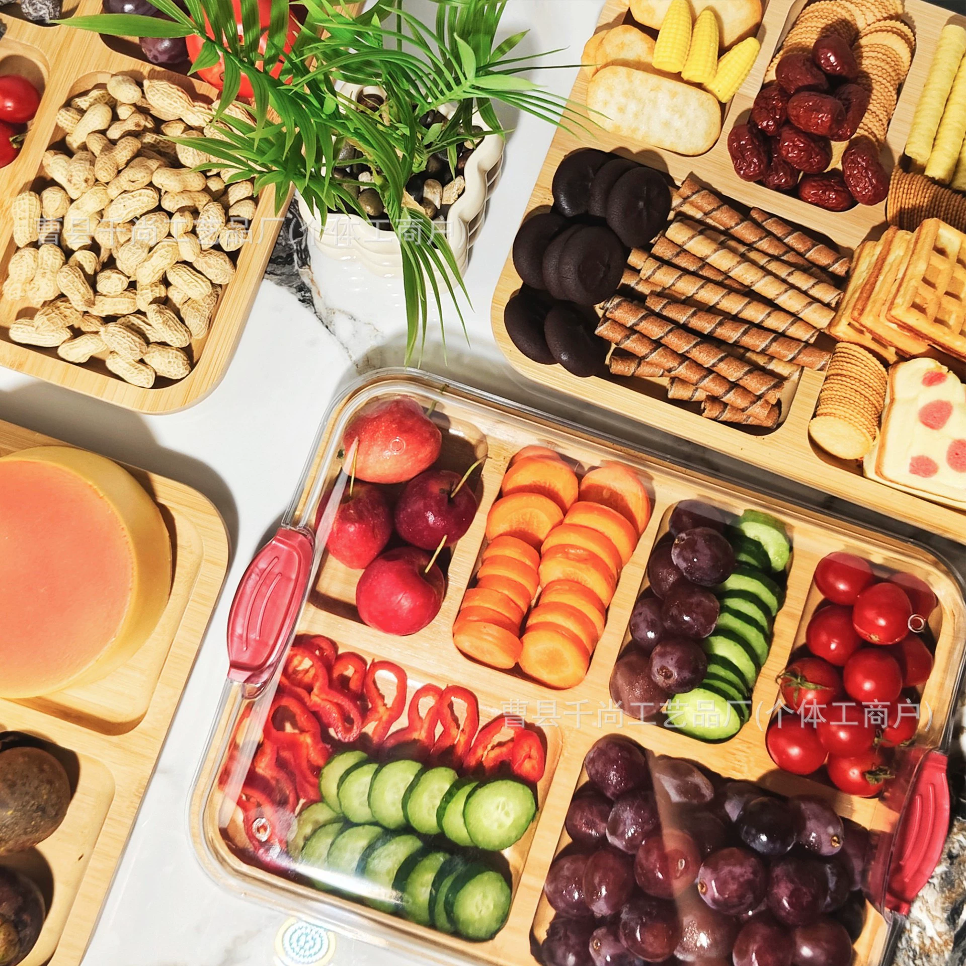 Оптовая продажа деревянная разделка тарелка деревянная посуда тарелка для закусочной бытовой прямоугольник с крышкой разделенный торт тарелка для завтрака