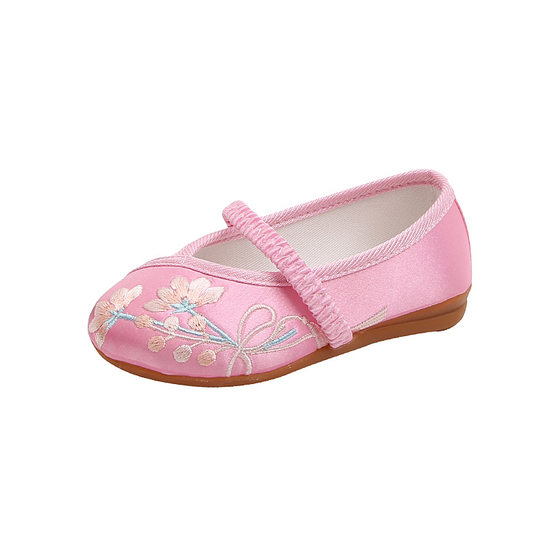 Girls' Embroidered Shoes Chinese Style Dance Shoes Children's Hanfu Shoes Ethnic Style Children's Shoes Antique Costume Shoes Handmade Cloth Shoes