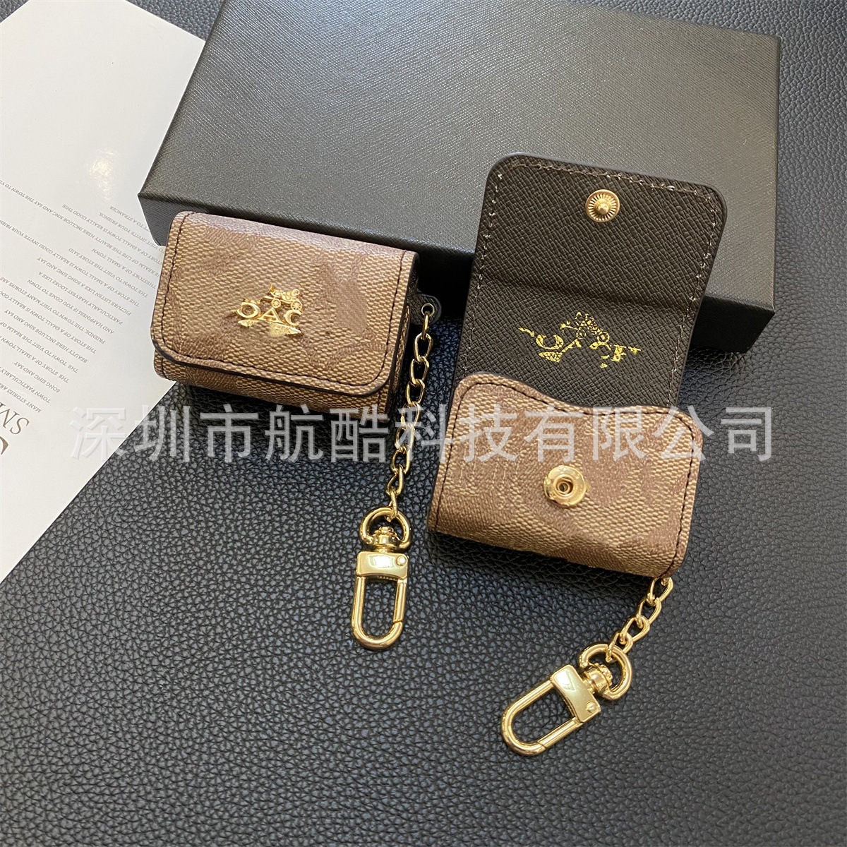 Transfronterizo 2025 nueva billetera corta billetera pequeña bolsos de auriculares multifuncionales bolsos colgados en línea 3D