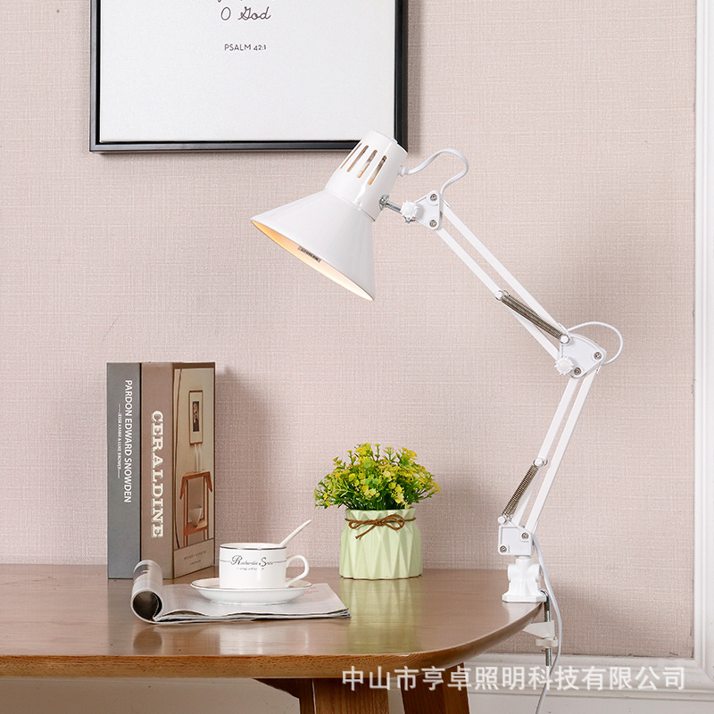 factory goods in stock Iron art American style Metal LED Table lamp college student work study desktop Clamp live broadcast fill-in light