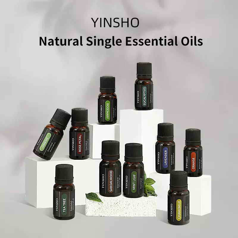 YINSHO跨境 茉莉檀香迷迭香单方精油10ml按摩油香薰精油厂家批发