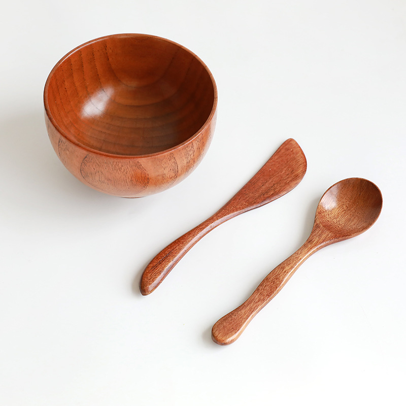 Dark Bowl Spoon stick three-piece set