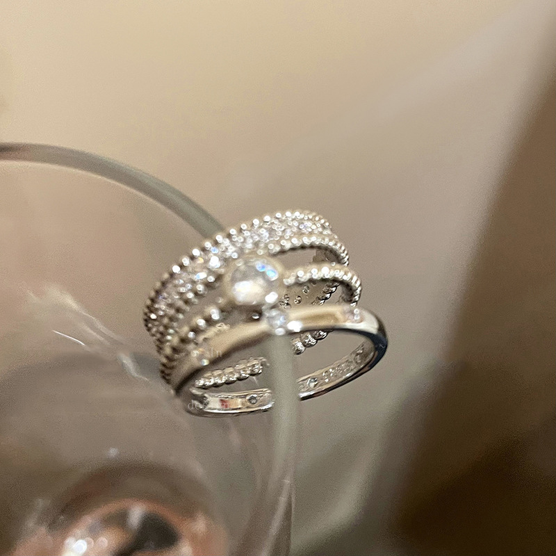 Minimalist Zircon Open Ring For Women, Elegant Niche Design_voghion.com