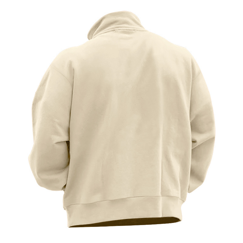 Men's Sweatshirt With Stand Collar And Half Zipper For Winter_voghion.com