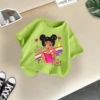 Fruit green smiley little girl short sleeves
