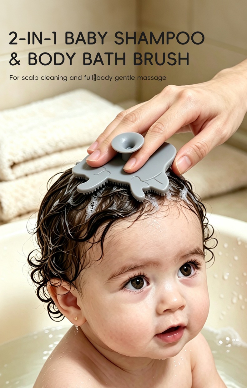 Grenzüberschreitender Bestseller Baby-Silikon-Kopfwaschmassagebürste Kinderkopfschuppen-Reinigungsbürste Haarwasch-Reinigungssaugnapf-Gesichtsreinigungsbürste