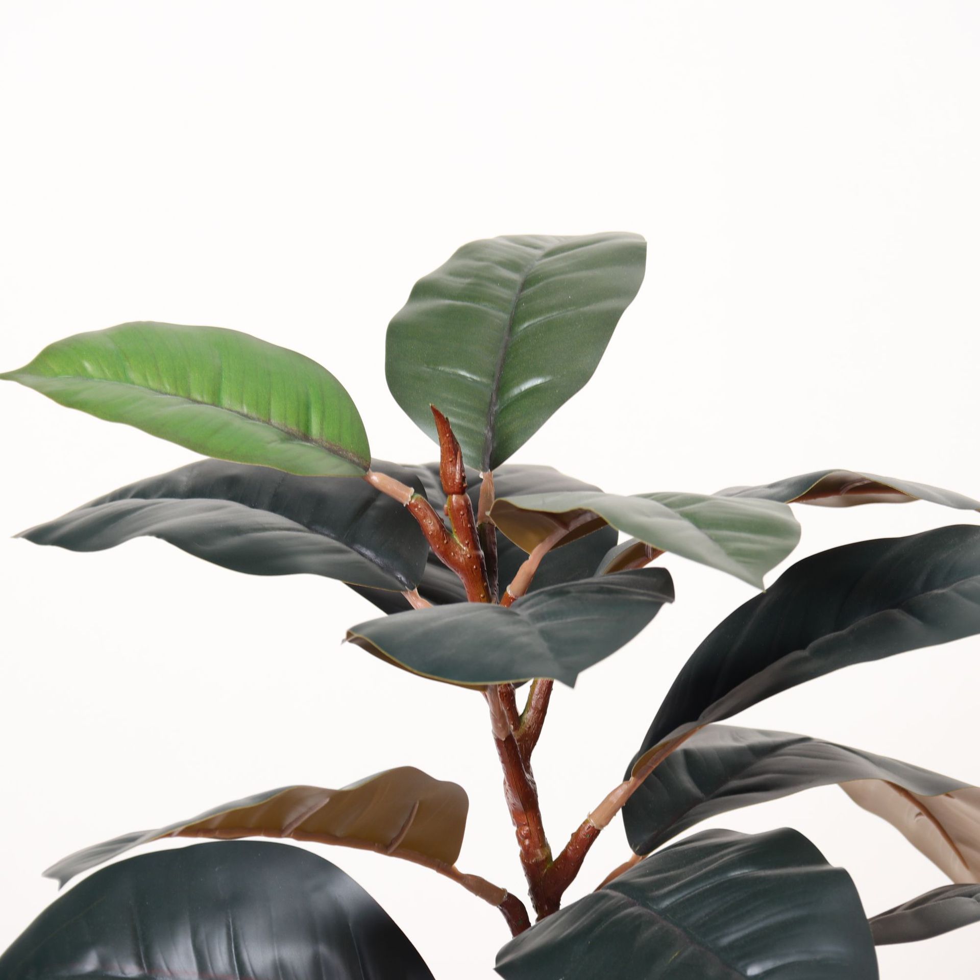 Simulación de plantas verdes, de lujo ligero de alta gama, árboles de caucho de formas especiales, árboles falsos, plantas en macetas, decoración de suelo interior, plantas biónicas