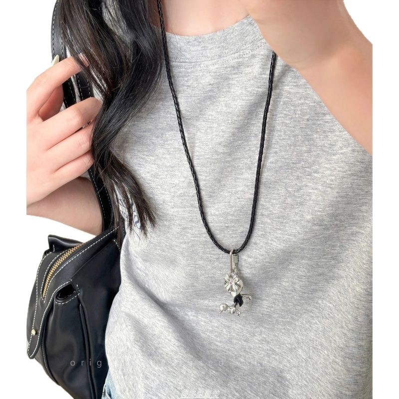 韓国ブロガーと同じスタイルのラブパピータッセルネックレス、女性用ニッチデザインロングアクセサリー、ユニークな鎖骨チェーン|undefined