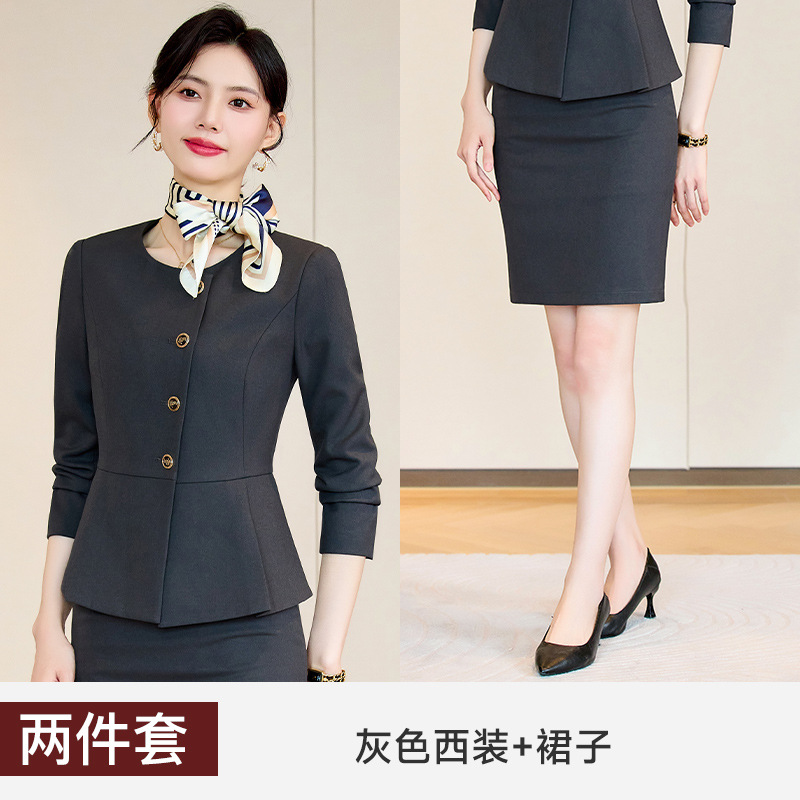 Gray coat + skirt LLY7703