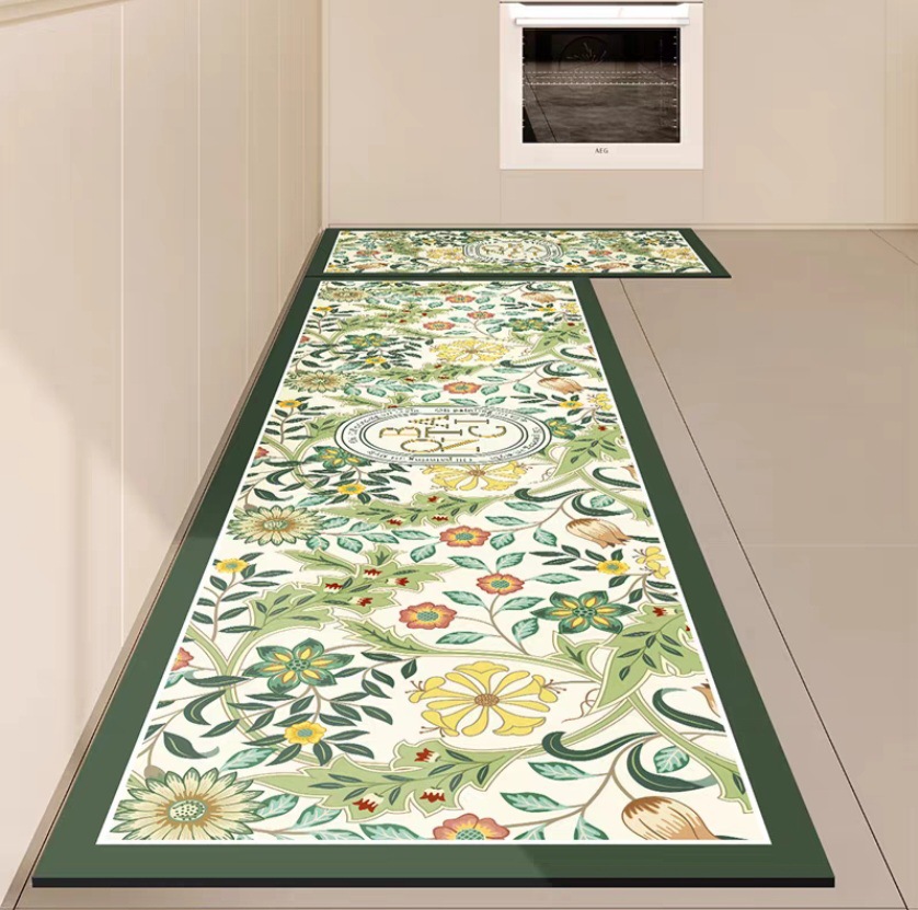 Cocina de estilo americano impermeable a prueba de aceite antideslizante resistente a las manchas alfombra de piso hogar lavable alfombra de cuero alfombra de la puerta