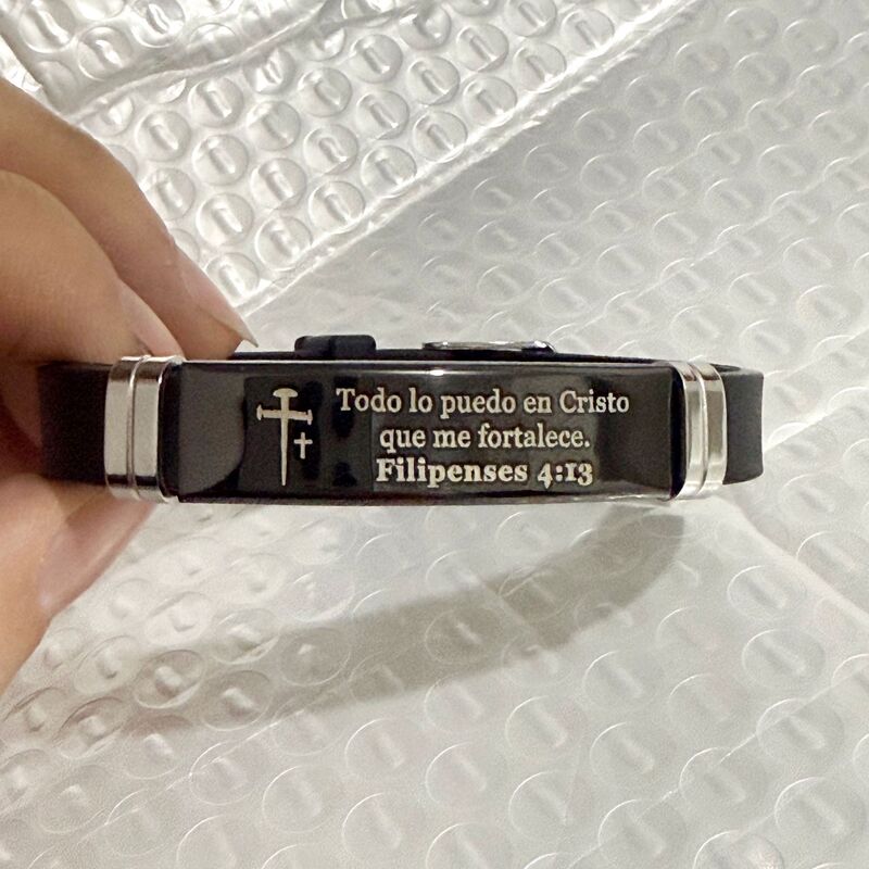 Inspirational Quotes Simple Family and Friendship Bracelets Stainless Steel Laser-Engraved Adjustable Silicone Sports Wristbands Inspirational Quotes Simple Family and Friendship Bracelets Stainless Steel Laser-Engraved Adjustable Silicone Sports Wristbands