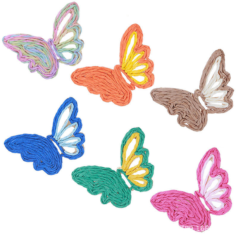 European and American Cross-Border Amazon Xiyin Hollow Butterfly Raffia Woven Women's Earrings Clothing Accessories Wholesale European and American Cross-Border Amazon Xiyin Hollow Butterfly Raffia Woven Women's Earrings Clothing Accessories Wholesale