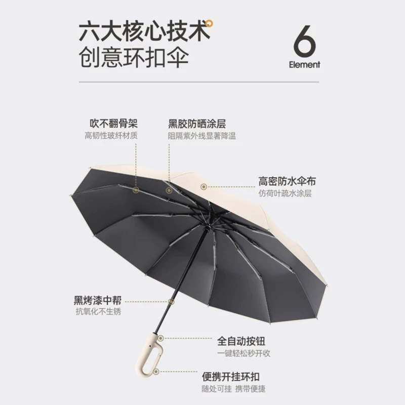 Automatic Big Handheld Umbrella, Thickened Canopy, 21/23/27-inch Options