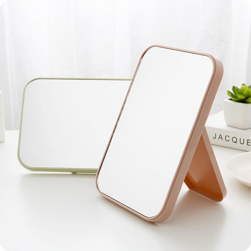 Mirror Desk Vanity Mirror Square Desktop Single-Sided Princess Dressing Mirror Foldable High-Definition Mirror Home Small Mirror