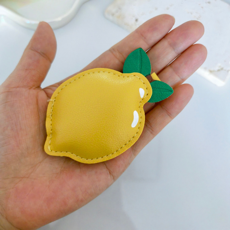 DIY饰品包包挂饰配件 PU皮革苹果水果类食物类辅料半成品钥匙挂件|undefined