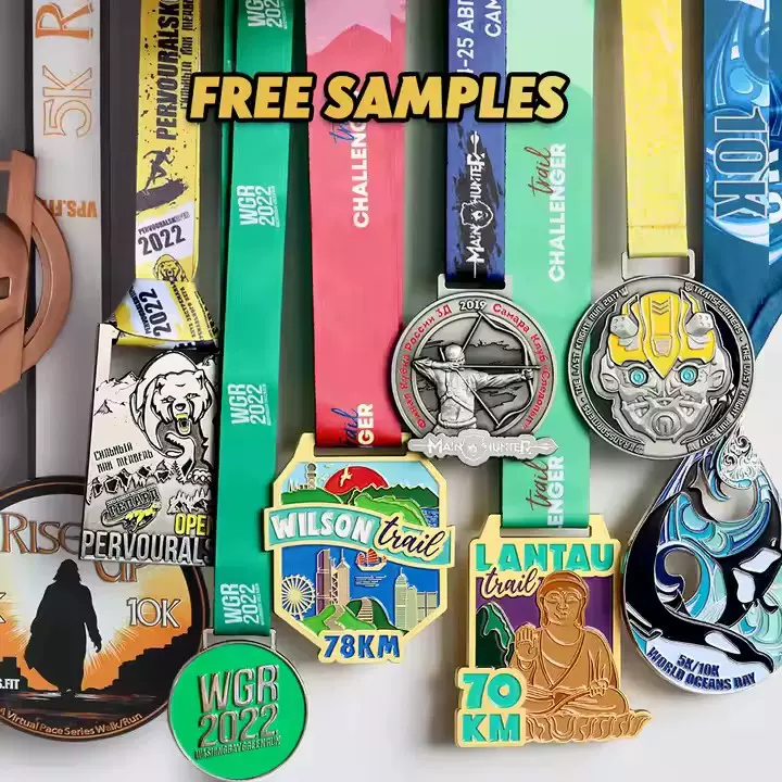 奖牌定 制定 做运动会马拉松线上跑徒步金牌挂牌金属骑车跆拳道儿