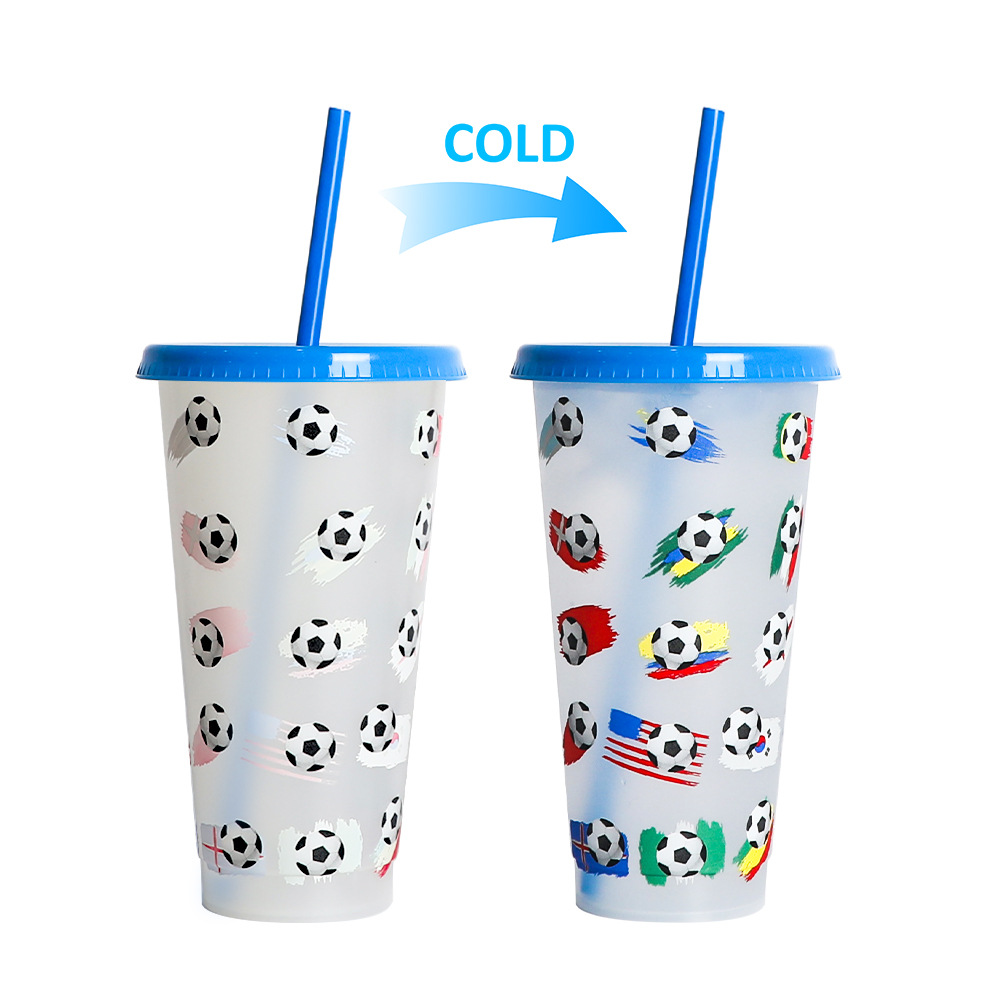 Spot transfronterizo de 710ml taza de plástico de color frío de gran capacidad PP taza de té con leche bebida fría con taza de paja con fábrica de inspección NBCU