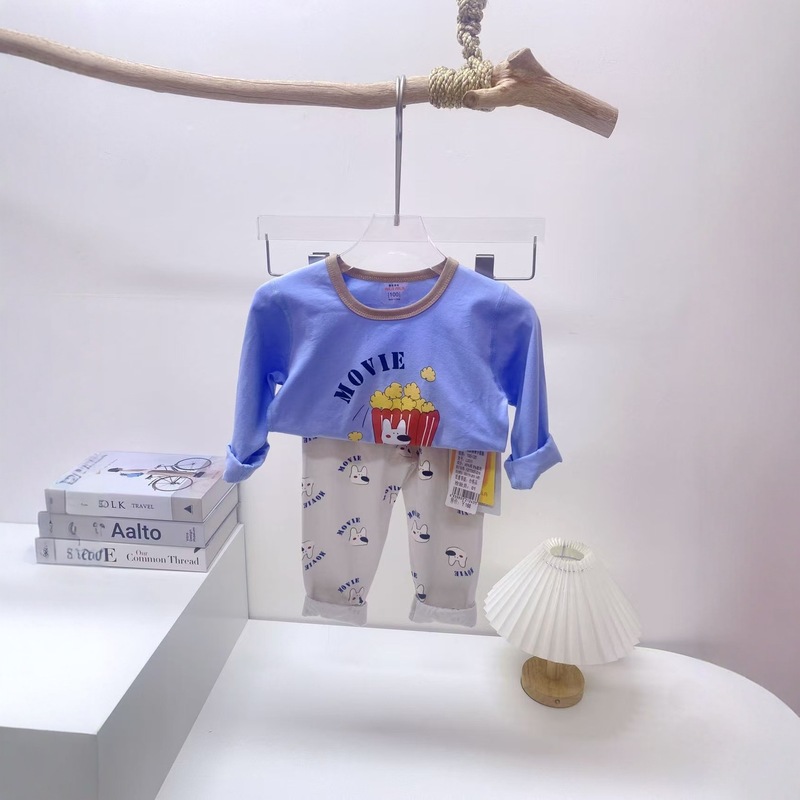 【爱啦爱啦】新款卡通家居服套装男女童春秋薄款透气莱卡棉套|undefined