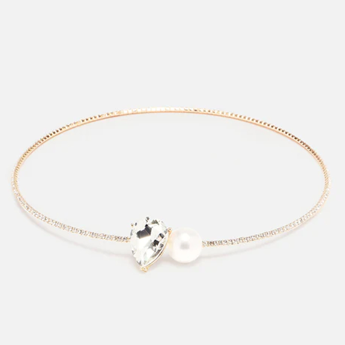 Novia europea y americana moda rhinestone collar femenino completo diamante temperamento gota en forma collar simple joyería collar femenino collar