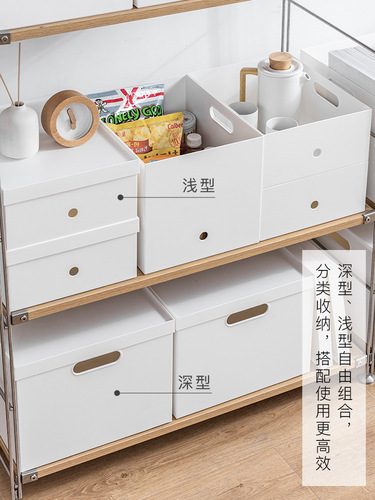 Japanese-style home desktop storage box, movable kitchen cabinet, right-angle storage basket, plastic toy storage organizer