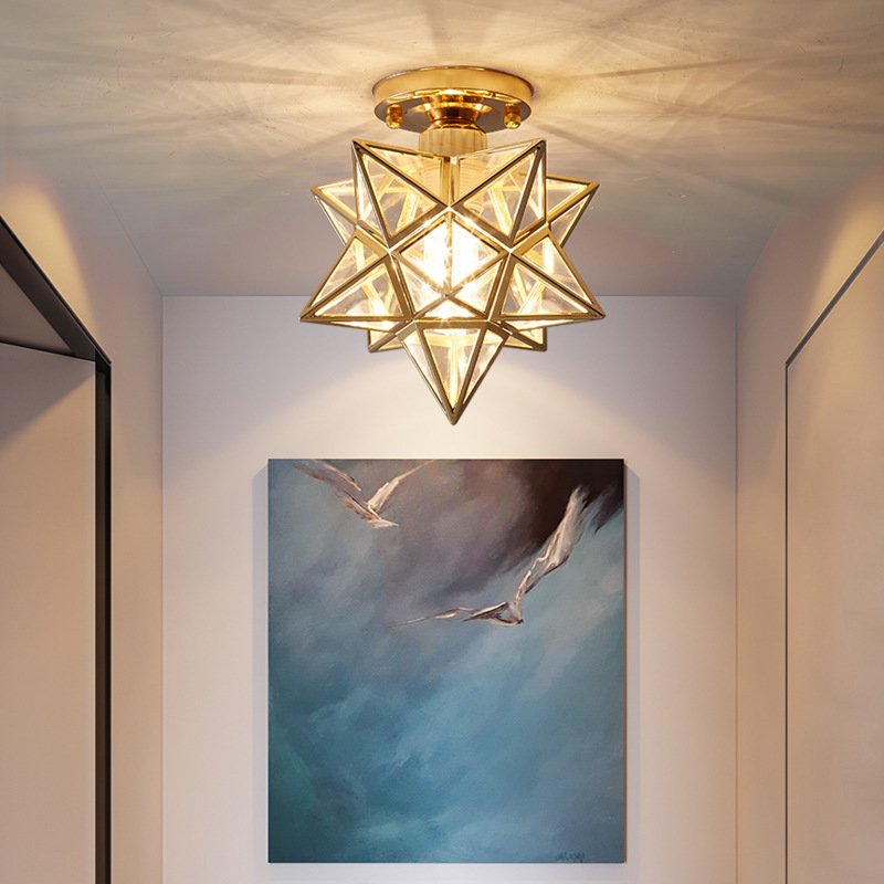 Nordic aisle light corridor hallway balcony simple modern creative home light luxury Net Red Crystal small ceiling lamps
