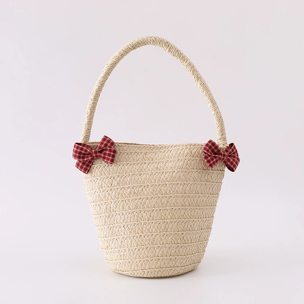 With bow, beige