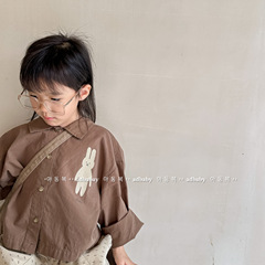 2024 Spring Children's Clothing New Arrival Children's Spring Korean Style Printed Cotton Linen Printed Shirt for Girls 123022