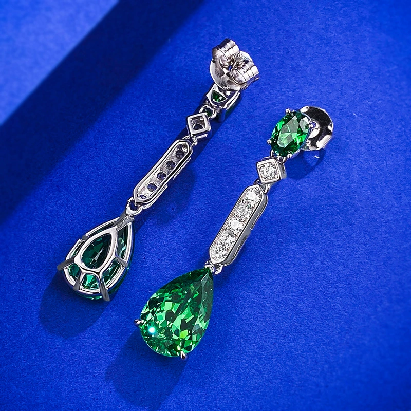 /Jewelry, зелёные брендовые серьги, коллекция 2023 года, образец серебро 925, 5 карат