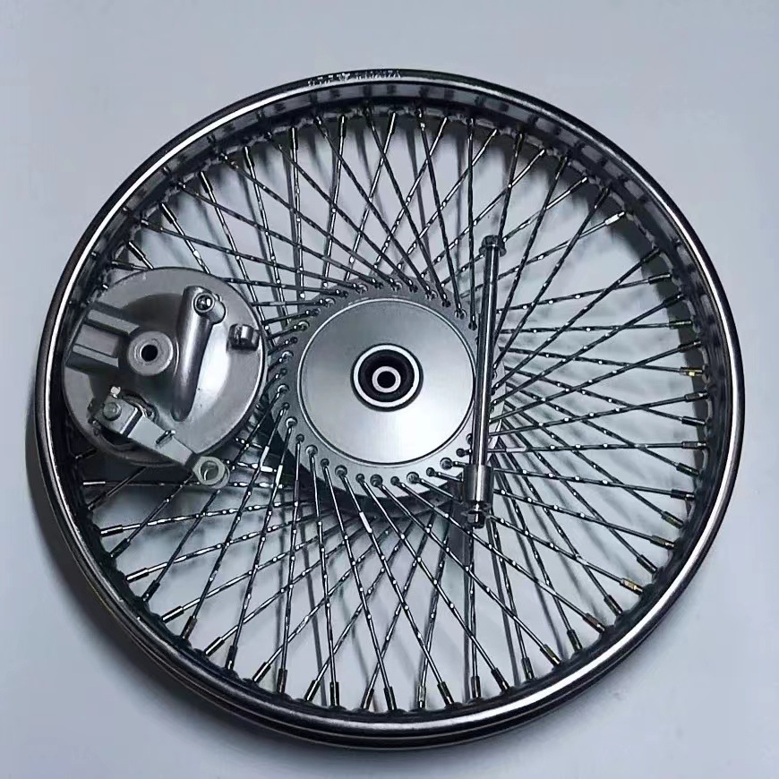 Flying Eagle Motorcycle Eagle Win100 Wheel Hub Steel Ring Encrypted Bold 72 Steel Wire Spokes Front and Rear Wheel Hub Assembly