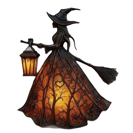 跨境新品Halloween witch lights万圣节女巫灯哥特式女巫家居装饰|undefined