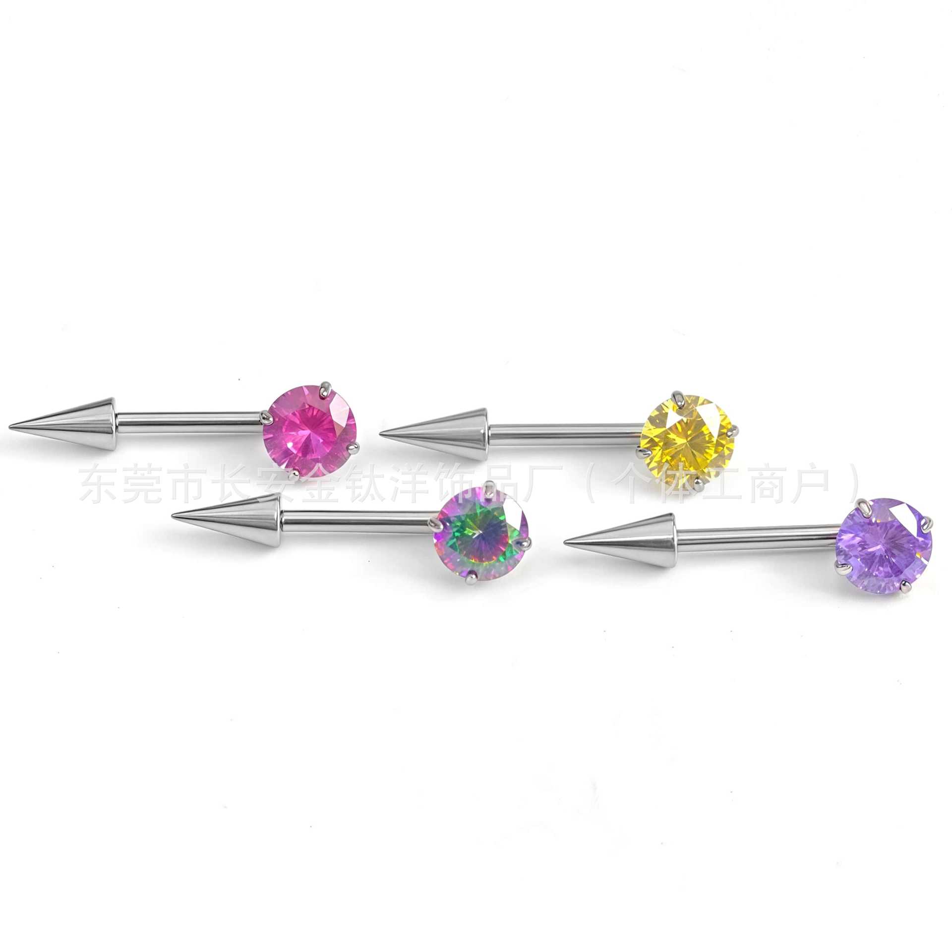 Pointed titanium steel lip stud product view