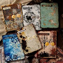 糖诗素材纸 斑驳锈影系列 复古铁锈手帐装饰拼贴素材30张 6款
